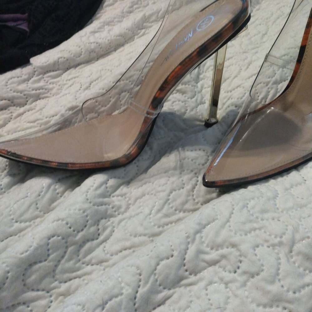 Funky clear heel